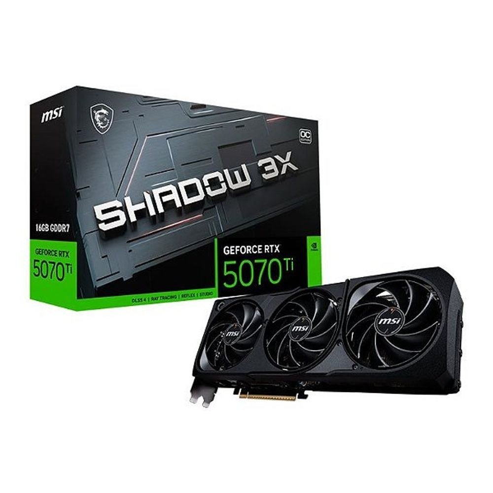 😱 RTX 5070 TI 16GB Placa de Vídeo NVIDIA GeForce MSI RTX5070TI 16GB GDDR7 256ITS SHADOW 3X OC 912-V531-097