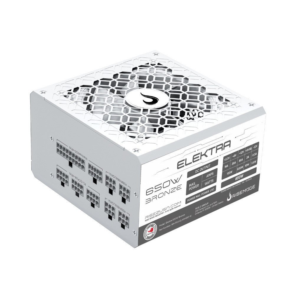 😱 Fonte Gamer Rise Mode Elektra 650W 80 Plus Bronze PFC Ativo Full Modular - RM-PSU-ELKM-650-W