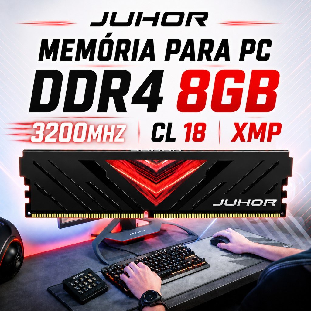 😱 Memória Desktop Pc DDR4 8GB 16GB 3200MHZ CL 18 1.35V JUHOR