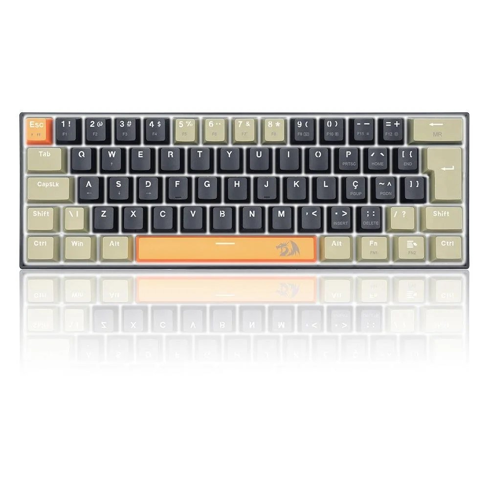 😱 Teclado Gamer Redragon Lakshmi Switch Brown Layout 60 Abnt2 Preto K606 Og Bk Gy Pt Brown