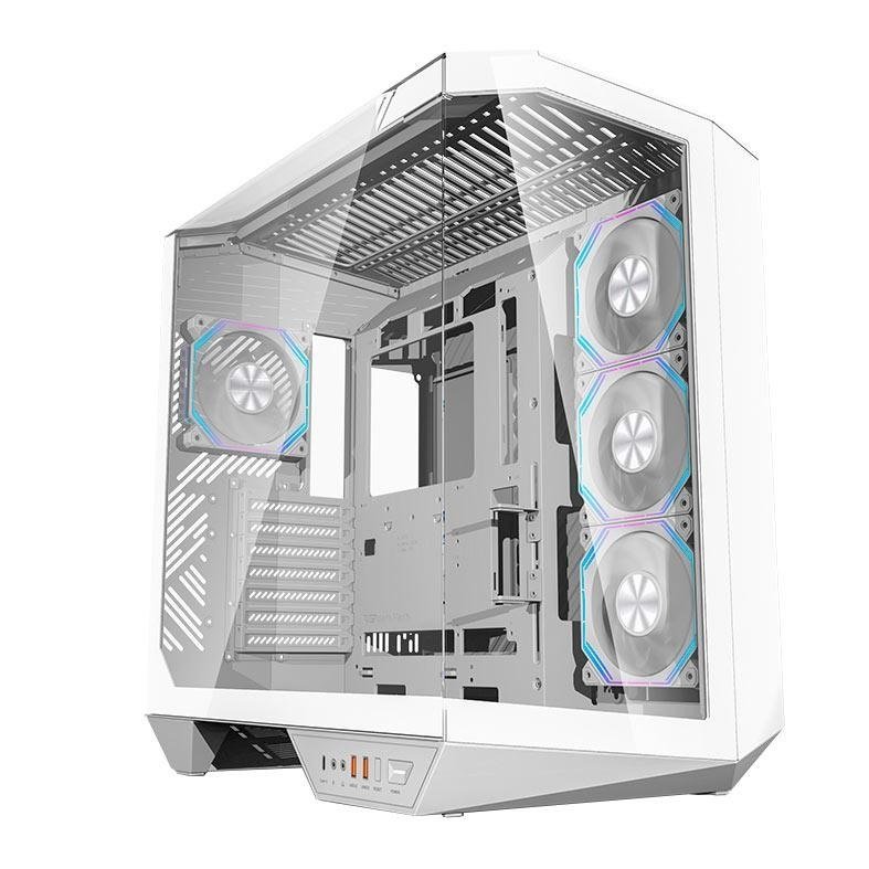😱 Gabinete Gamer Aigo Darkflash Arcee DY470,ARGB,Full-Tower,Lateral de Vidro,4Fans,Branco,DY470-WH-4F