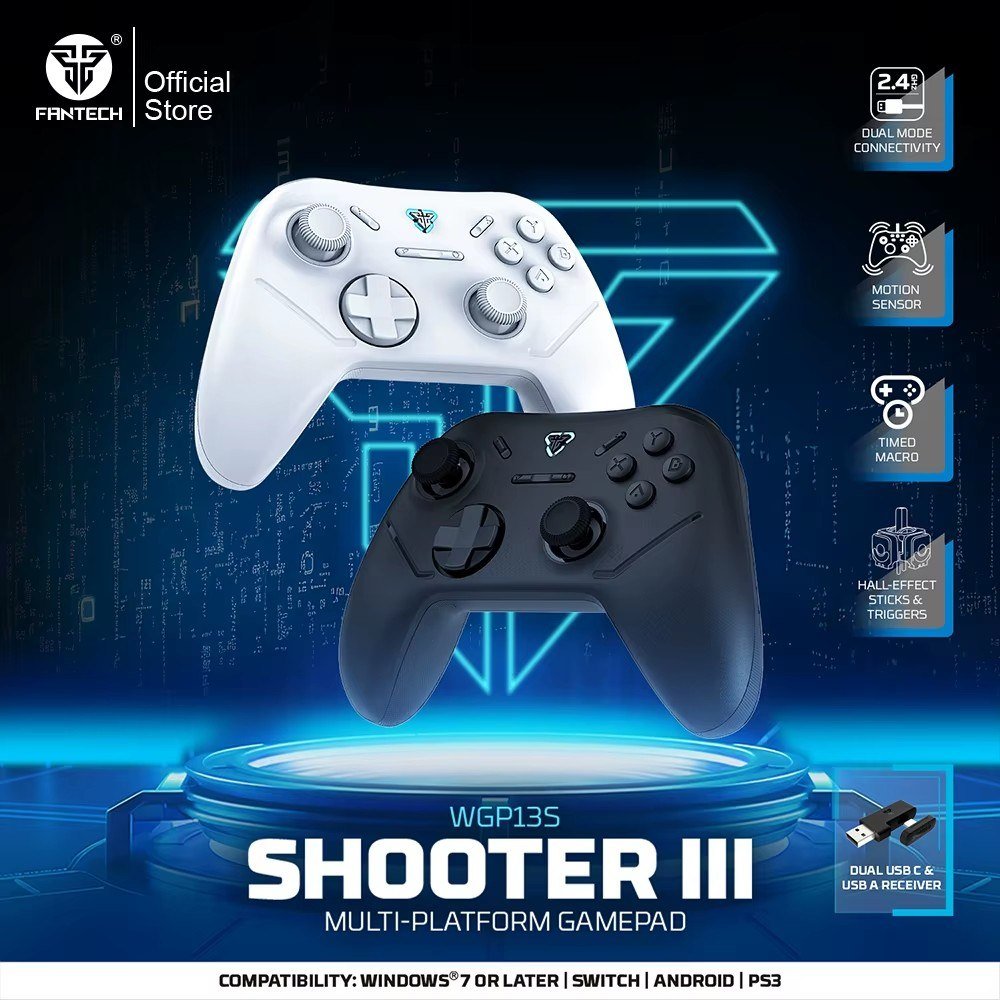 😱 Controle Sem Fio Fantech WGP13S, Analógicos/Gatilhos Hall Effect, 1KHz