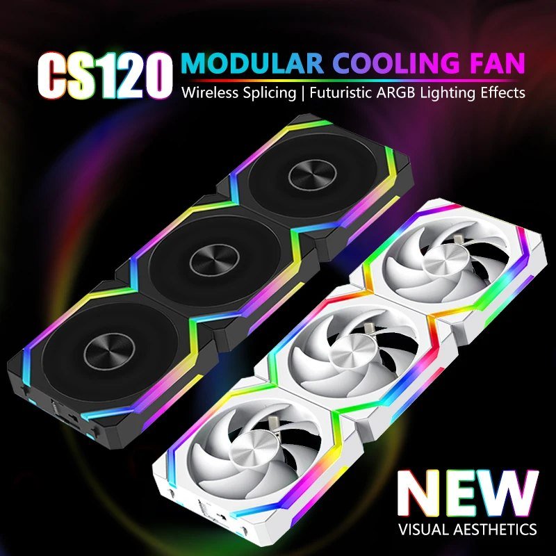 😱 Kit 3 fans UniFan Magnética Jumpeak CS120 aRGB 5v reverse ou normal 360mm cs 120