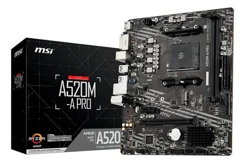 😱 Placa-mãe Msi A520m-a Pro Am4 Matx Ddr4 Hdmi Dvi M.2
