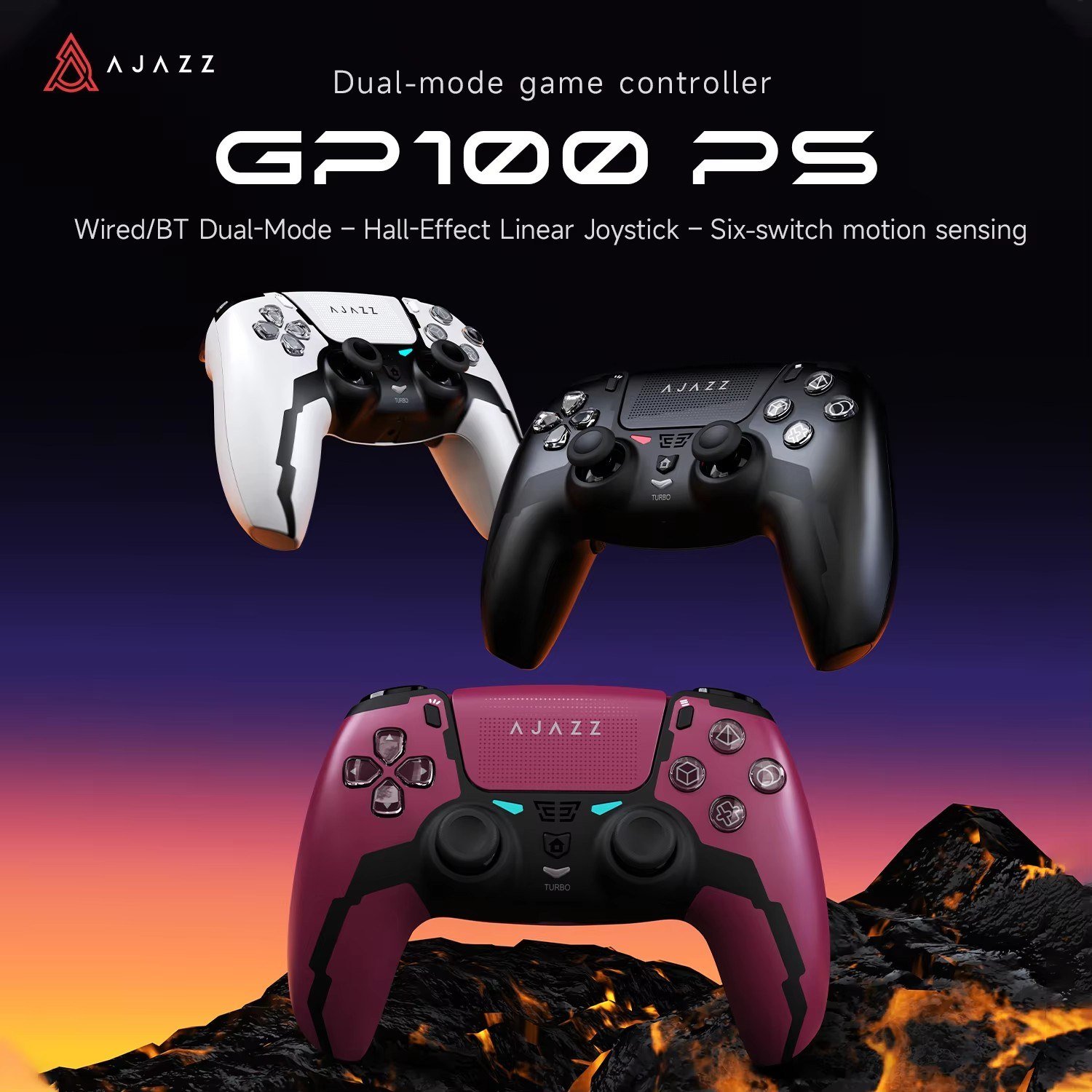 😱 Controle sem fio AJAZZ GP100 PS Dual Mode, HallEfecct