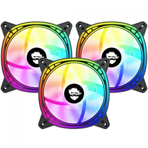 😱 Kit Fan Com 3 Unidades Gamer Ninja Fuuton Argb 120Mm Black