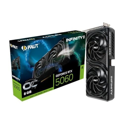 😱 RTX 5060 Placa de Vídeo NVIDIA GeForce PALIT RTX5060 8GB INFINITY 2 OC GDDR7 - 0120111-01