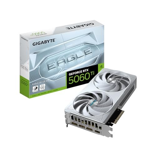 😱 Placa de Vídeo RTX 5060 TI EAGLE OC ICE 8GB Gigabyte NVIDIA GeForce, 8G GDDR7, 128bits, DLSS, Ray Tracing - GV-N506TEAGLEOC ICE-8GD
