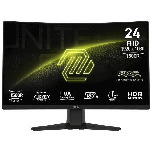 😱 Monitor Gamer Msi Mag 242C 24 Pol Curvo Full Hd Va 1Ms 180Hz 115 Srgb Hdmidp