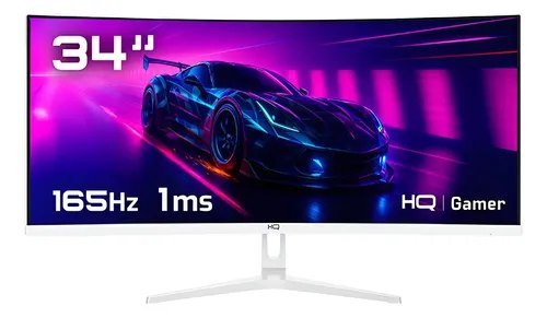 😱 Monitor Gamer 34 Curvo Branco 1ms 165hz Hq Hqw34c16 Branco
