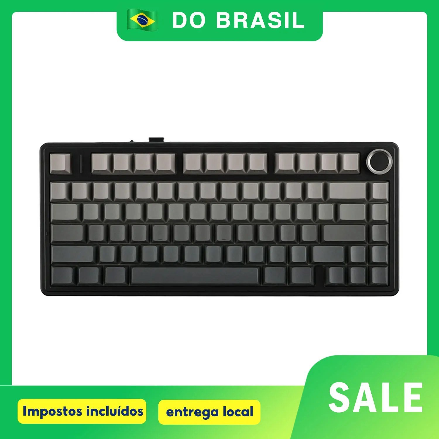 😱 Teclado Sem Fio Mecânico AULA F75 RGB, Hot Swap, Keycaps PBT, Com Knob de Volume
