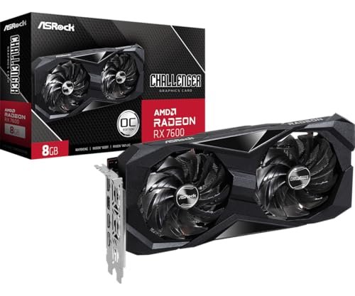 😱 ASRock Radeon RX 7600 Challenger OC, 8GB, GDDR6, 128-Bit, FSR, Ray Tracing, Preto