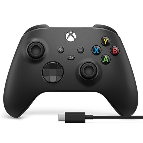 😱 Controle Sem Fio para Xbox com cabo Usb-C - Preto Carbono