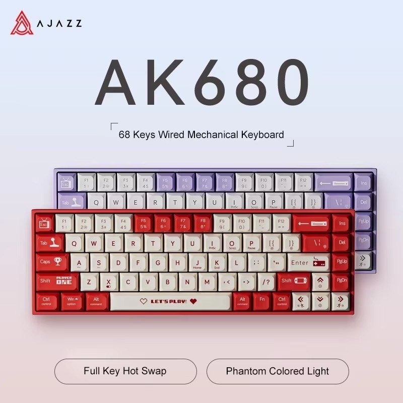 😱 Teclado Mecânico Ajazz Ak680 Rgb Wired, Hot-Swap