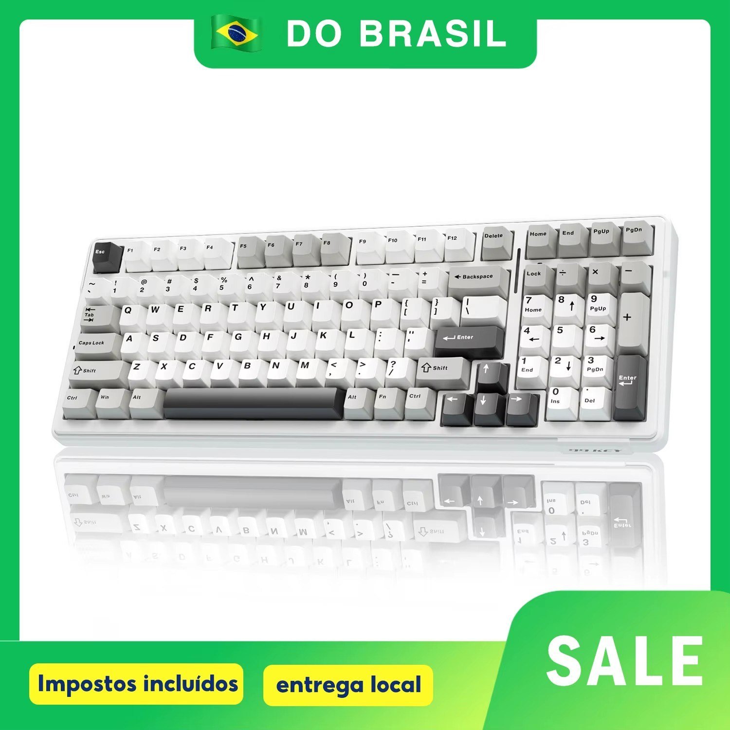 😱 Teclado Mecânico Aula F99 Sem Fio Tri Mode Hot Swap, Switch Pre Lubrificado, Gasket Mount, 8000mAh, Rgb