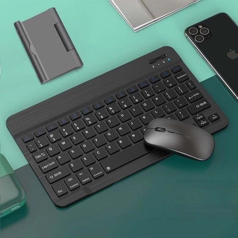 😱 Kit Teclado e Mouse Sem Fio Tablet Celular Bluetooth Portátil Compatível com Android iOS Windows