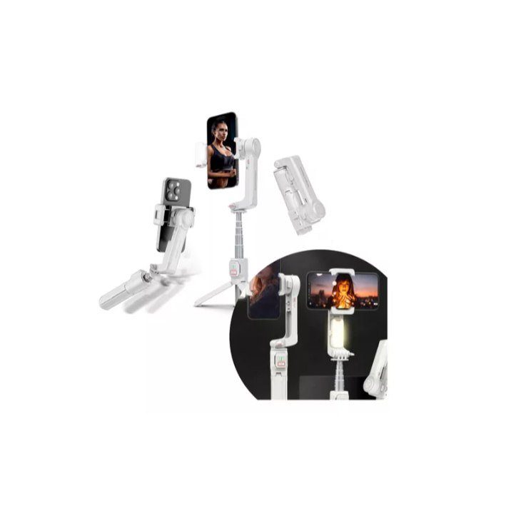 😱 Gimbal Estabilizador De Celular Removível Flexível Com Luz Led Tripe E Controle IT-blue Le-3904
