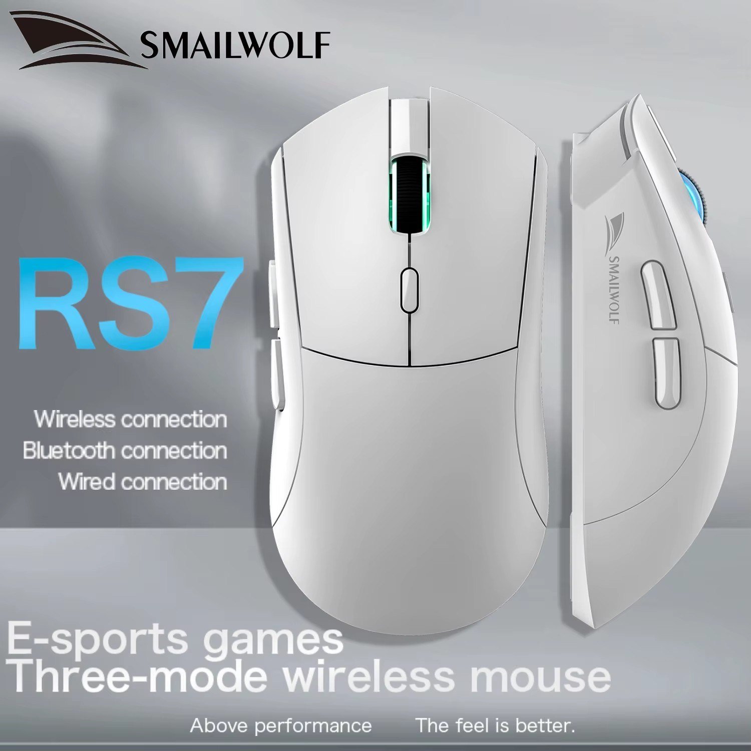 😱 2x Mouse Gamer Sem Fio Smailwolf Rs7, Sensor Paw3311