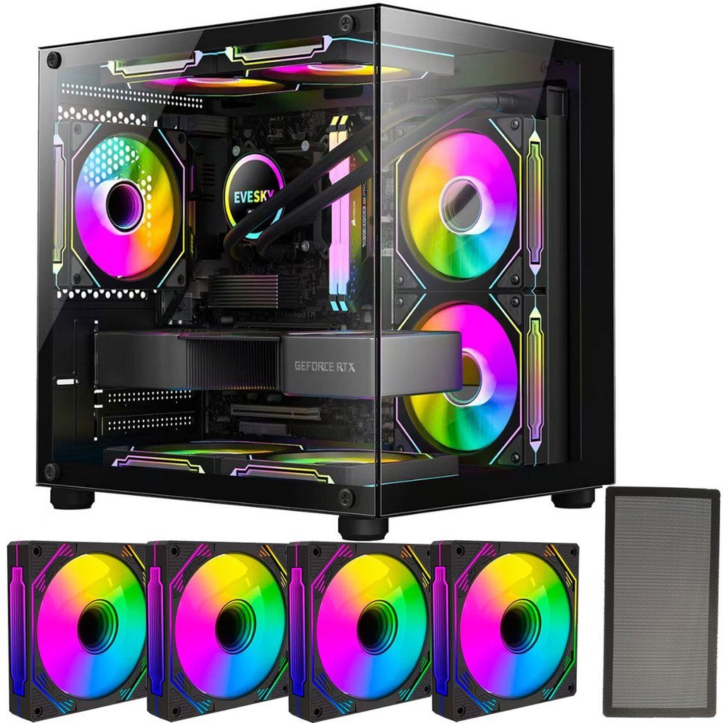 😱 Gabinete Gamer Aquário em Vidro Com 4 Fans RGB GB1796