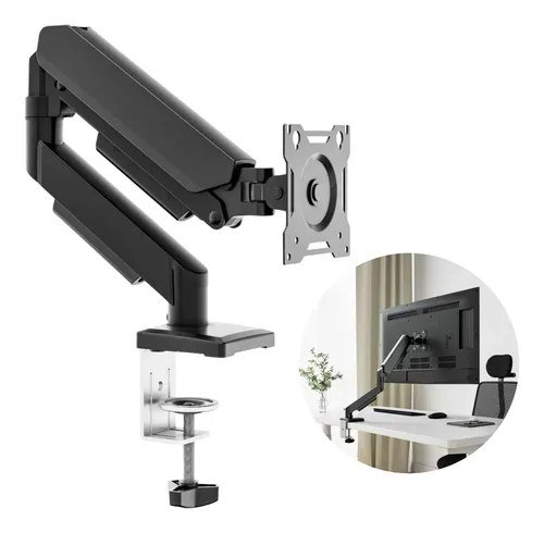 😱 Suporte Para Monitores Articulado De Mesa Pistão A Gás 13-32 Preto Com Pintura Eletrostástica