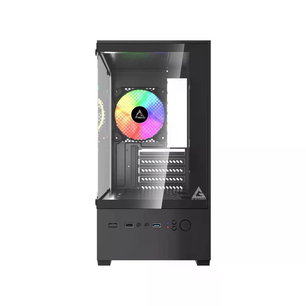 😱 Gabinete Gamer G-Storm Sentinel, Mid Tower, Preto, Sem Fonte, Com 1 Fan , GS-SEN-BK-1F