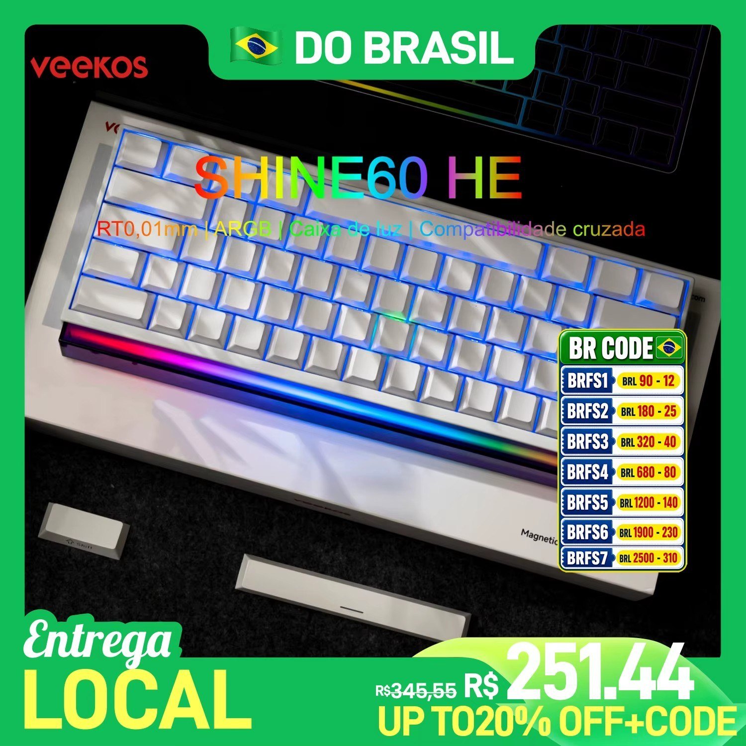 😱 Teclado Magnético Shine60 He