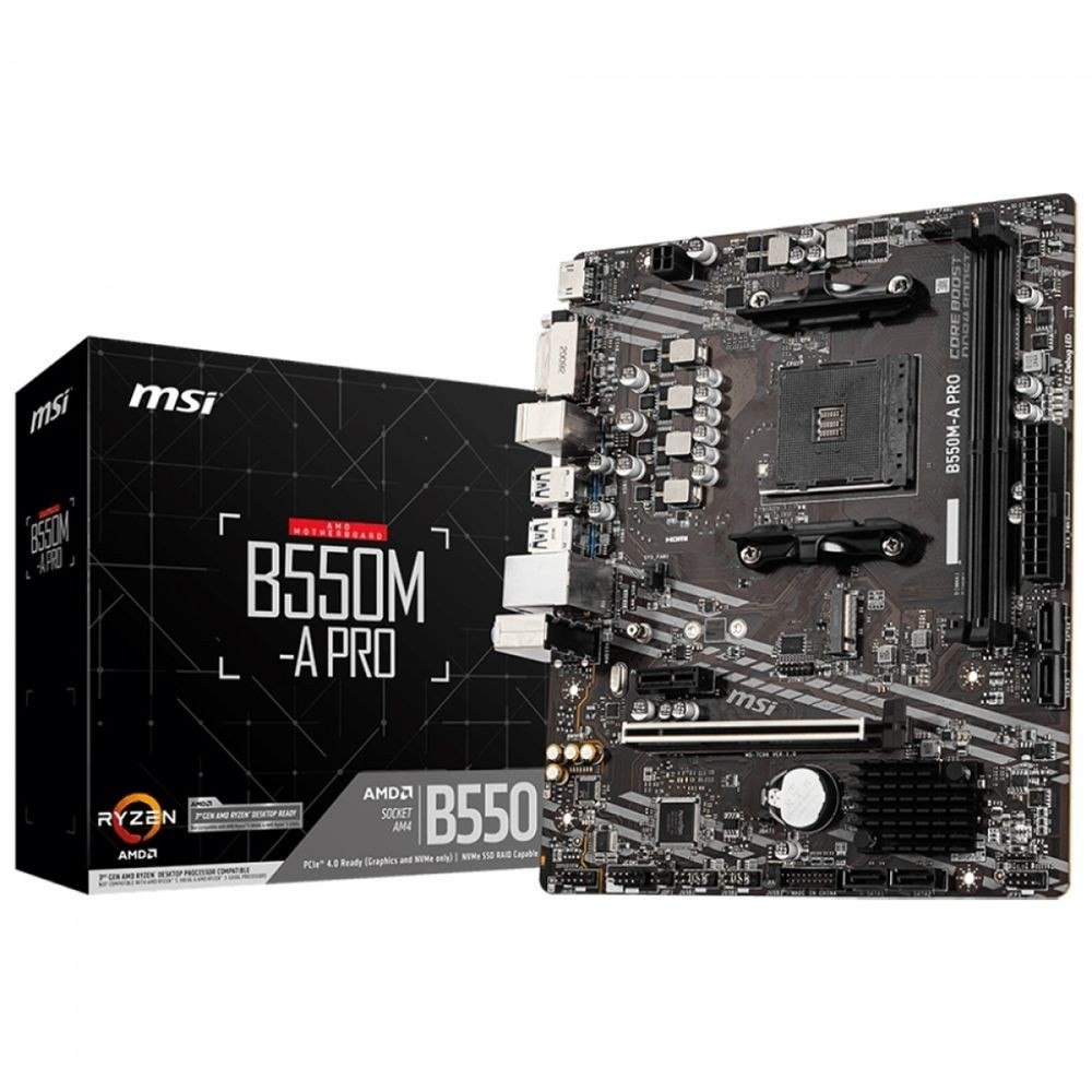 😱 Placa Mãe MSI B550M-A PRO - AMD Ryzen AM4 - DDR4 - Matx - M.2 - Hdmi/dvi