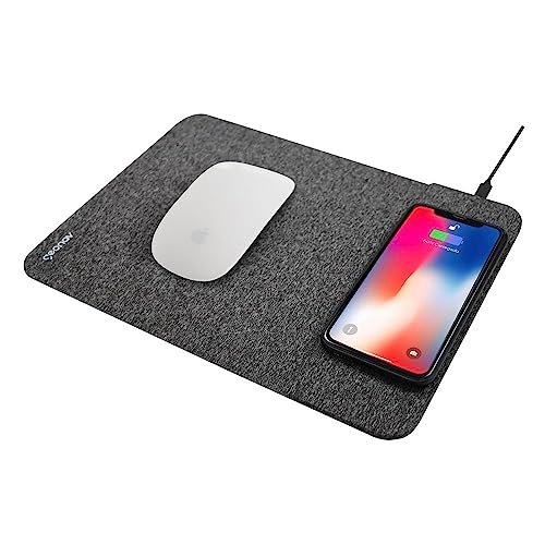 😱 Geonav Carregador Universal por Indução com Mousepad, 10W (Android), 7,5W (iPhones), Qi, MPISG, Cinza