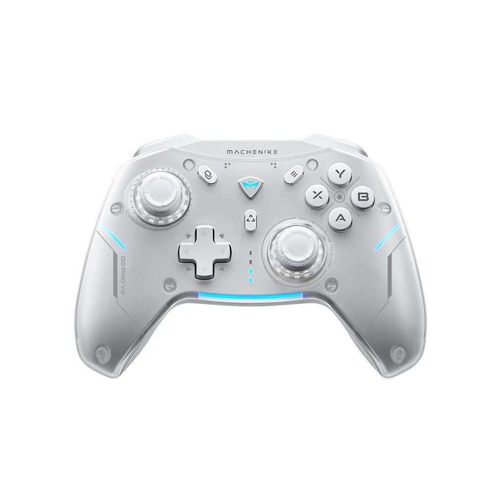 😱 Controle Sem Fio Gamer Machenike G5 Pro, Multiplataformas, RGB, Switch Kailh, Com Dock, Branco