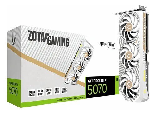 😱 Placa De Vídeo Zotac Nvidia Rtx 5070 Amp 12 Gb Gddr7 Branca