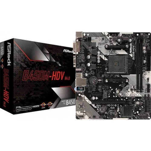 😱 Placa Mae Asrock B450M Hdv R40 Chipset B450 Amd Am4 Matx Ddr4