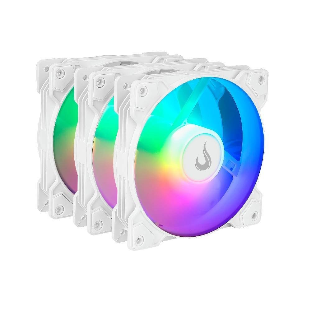 😱 Kit C/3 Ventoinhas Rise Mode X 120mm Argb Branco Rm-Xld-02-Argb