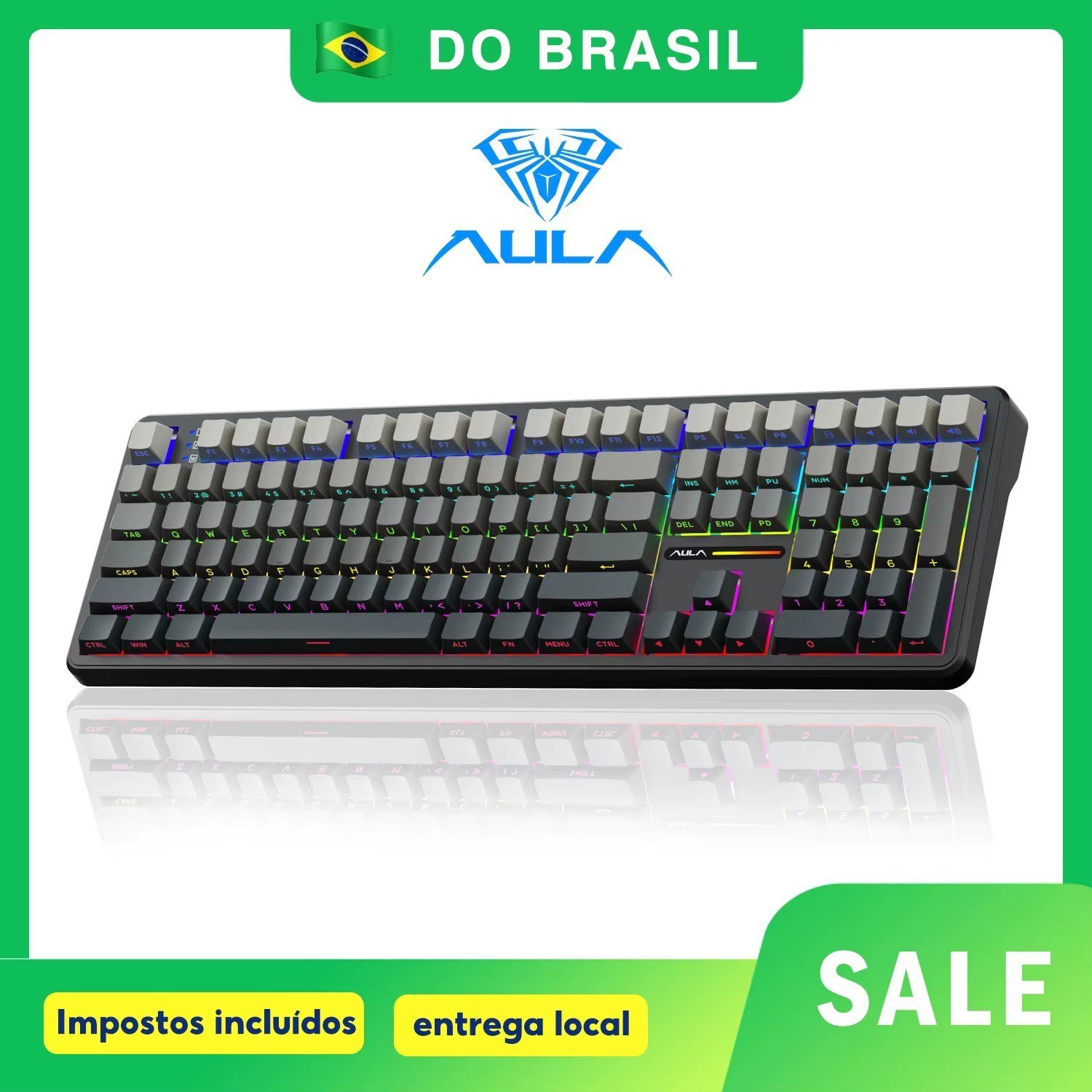 😱 Teclado Mecânico Sem Fio Aula F108 4000mAh