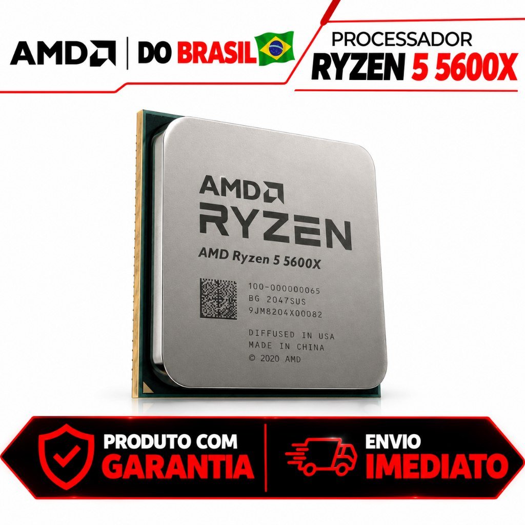 😱 Processador AMD Ryzen 5 5600X AM4 6 Núcleos 12 Threads 3.7 GHz Memoria DDR4 | 4.6 Ghz Turbo Original