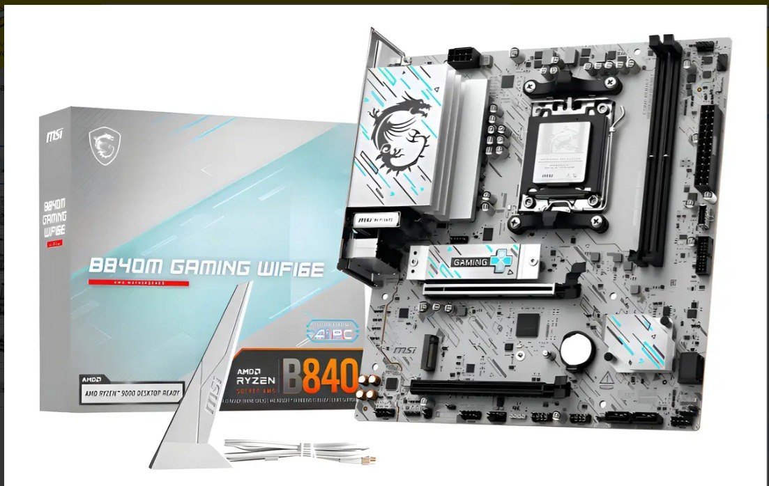 😱 Placa Mãe Msi B840m Gaming Wifi6e Am5 2xddr5 Amd B840 Matx Cor Branco