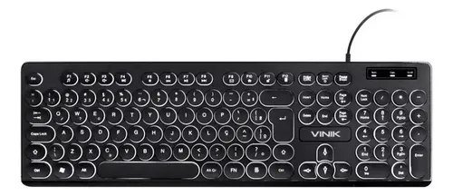 😱 Teclado Chocolate Slim Led Branco Teclas Redondas Usb Tc200 Cor de teclado Preto Idioma Português Brasil