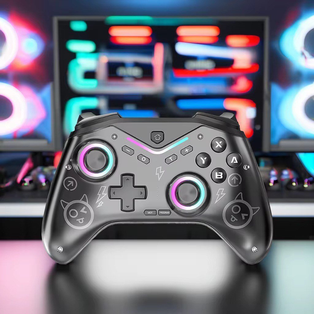 😱 Controle Gamepad Sem Fio RGB Para PC iOS Android Com Vibração e Sensor de Giro KP-GM044