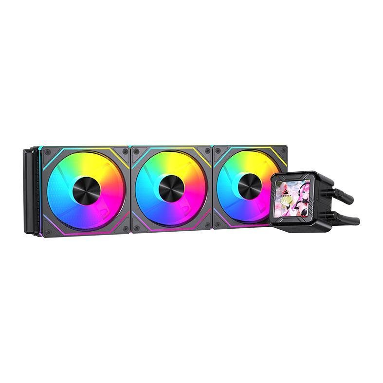 😱 Water Cooler Acegeek CryoScreen 360, ARGB, 2.8 inch LCD, 360mm, Preto, AG-CRYOSCREEN360-BK