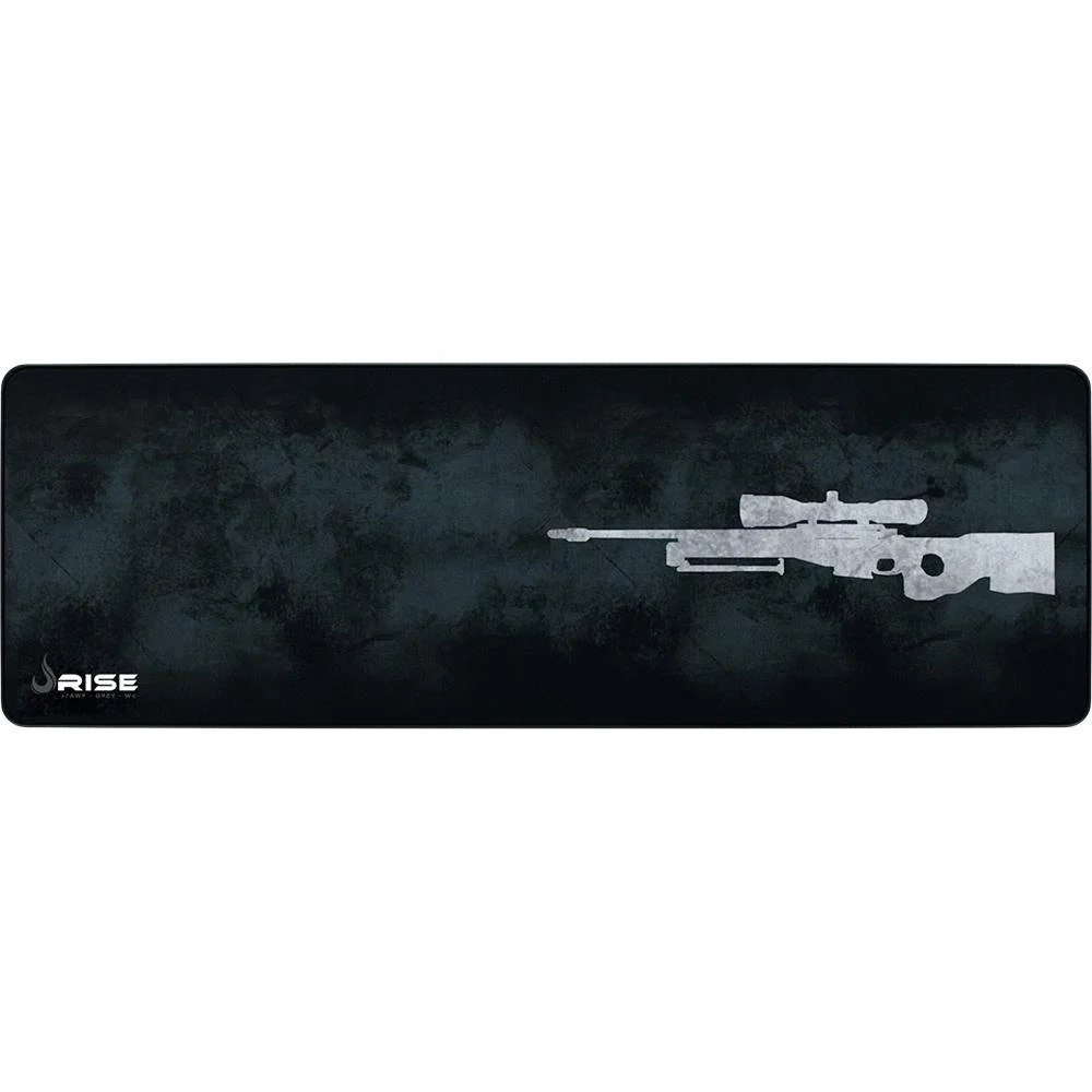 😱 Mousepad Gamer Rise Mode Speed, Sniper, Estendido (900x300mm), Cinza, Borda Costurada RG-MP-06-SPG