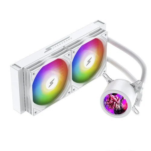 😱 Water Cooler SuperFrame ISENGARD MAGIC, 240mm, Bomba Infinit, Display LCD Customizável, ARGB, Intel-AMD, White, SF-W240-MW