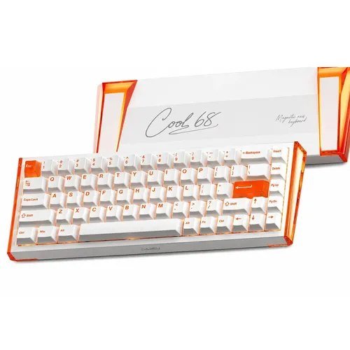 😱 Teclado Gamer Magnético 8000hz Rapid Trigger Hot Swap Cool68 Rgb Dareu Blazing Orange