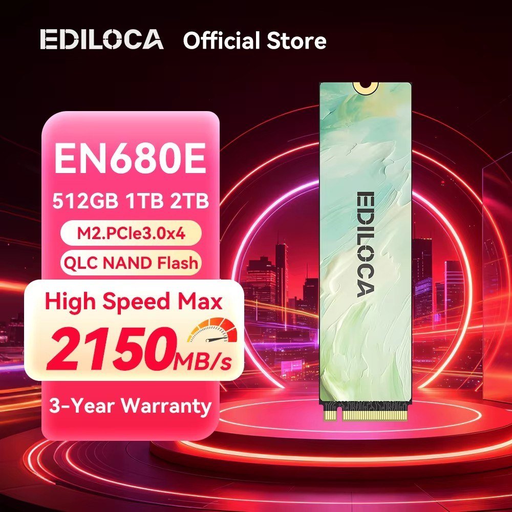 😱 SSD Nvme Ediloca EN680E 512GB 2150MB/s Gen3