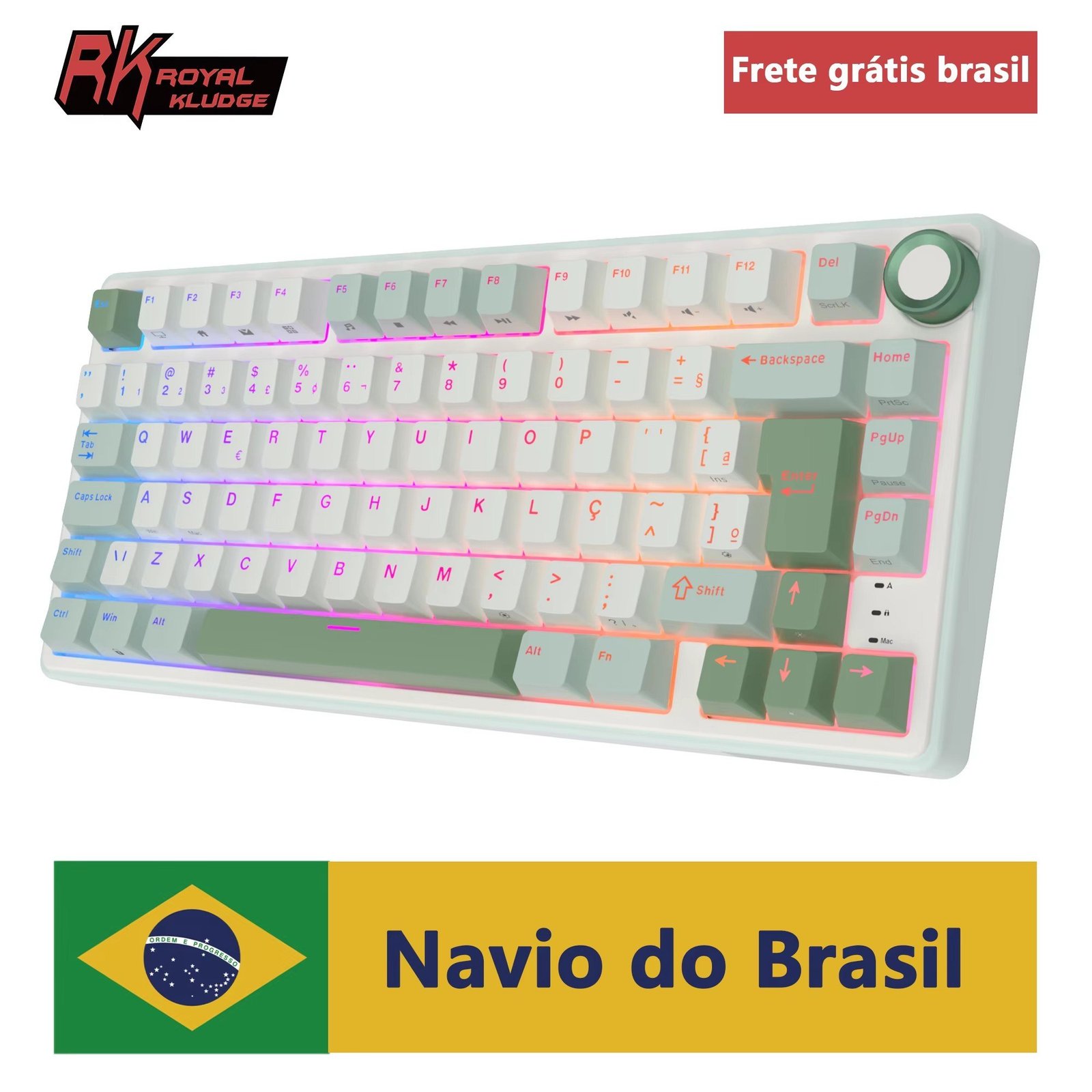 😱 Teclado Gamer Mecânico RK 80 Teclas RGB Hot-Swappable