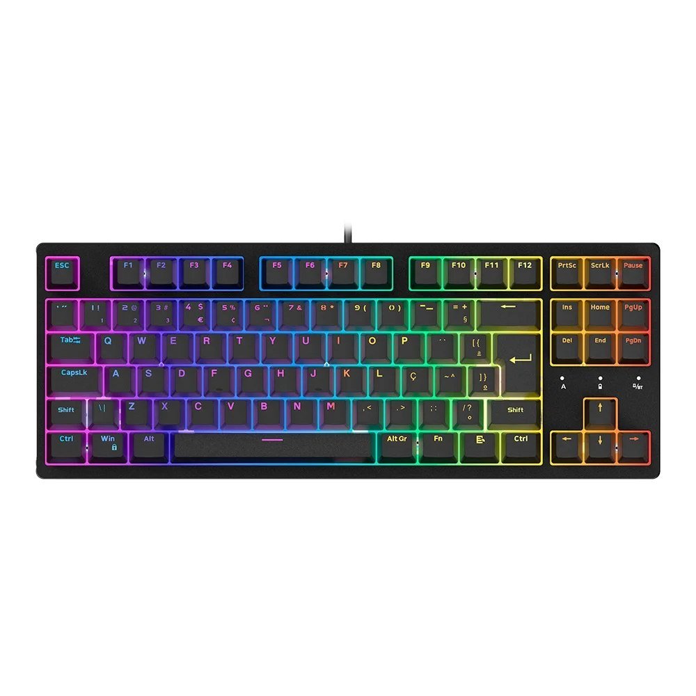 😱 Teclado Mecânico Gamer Husky Sled, TKL, Preto, ABNT2, RGB, Switch Gateron G Pro Brown - HTG500PTMA