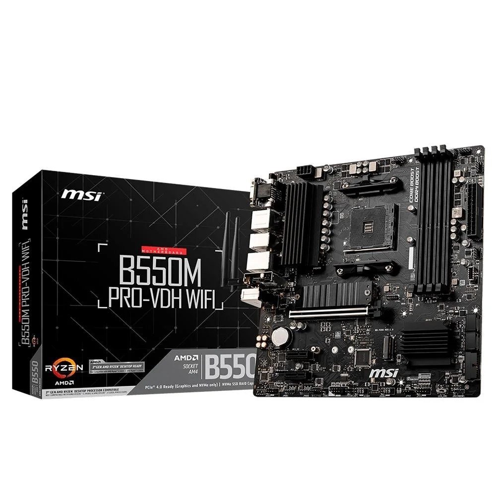 😱 Placa Mae Msi B550M Pro Vdh Wifi Amd Am4 Matx Ddr4 Preto B550M Pro Vdh Wifi