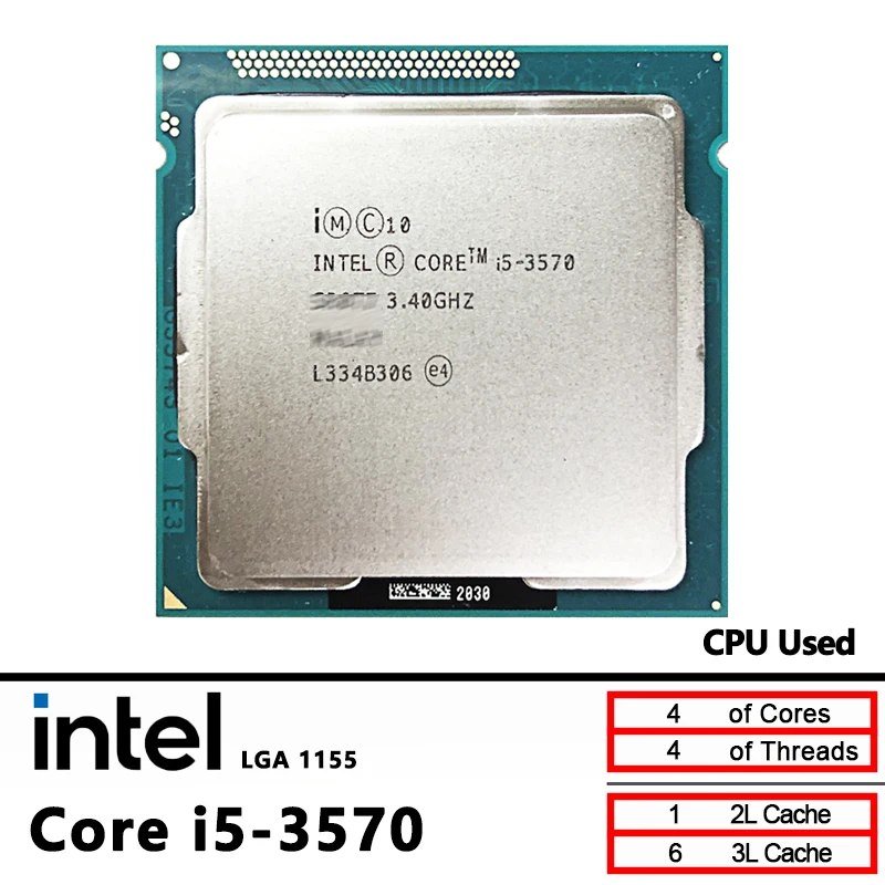 😱 Intel I5 3570 LGA 1155 4/4 3.4Ghz Com vídeo integrado