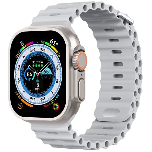 😱 Pulseira para Apple Watch Ultra Foufousun Ocean, unissex, 49 mm/45 mm/44 mm/42 mm/41 mm/40 mm/38 mm, pulseira de silicone macio esportiva para Apple Watch Ultra2/Ultra iWatch séries