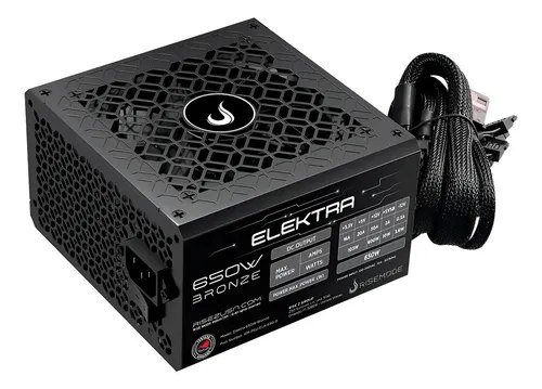 😱 Fonte Rise Mode Elektra 650w Rm-psu-elk-650-b Para Pc Preto