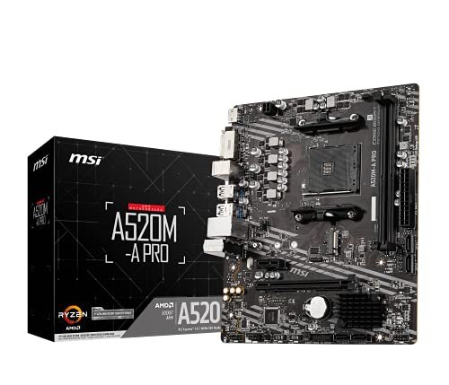 😱 Placa Mãe MSI A520M-A PRO (AM4/2xDDR4/HDMI/DVI-D/M.2/USB 3.2)