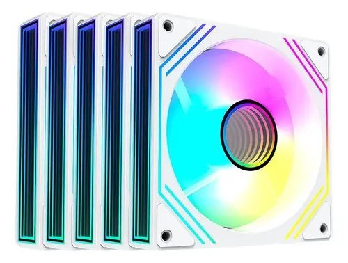 😱 Kit Ventoinhas Acegeek Neon, Argb, 5x120mm, Branco